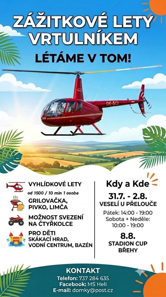 Zážitkové lety vrtulníkem